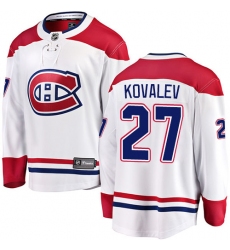 Men's Montreal Canadiens #27 Alexei Kovalev Authentic White Away Fanatics Branded Breakaway NHL Jersey