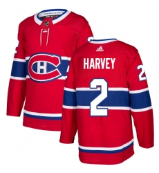 Youth Adidas Montreal Canadiens #2 Doug Harvey Authentic Red Home NHL Jersey