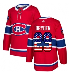 Youth Adidas Montreal Canadiens #29 Ken Dryden Authentic Red USA Flag Fashion NHL Jersey