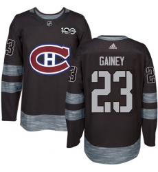 Men's Adidas Montreal Canadiens #23 Bob Gainey Premier Black 1917-2017 100th Anniversary NHL Jersey