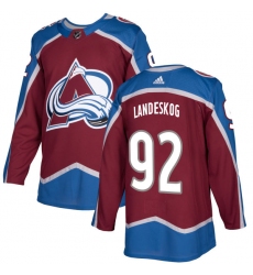 Youth Adidas Colorado Avalanche #92 Gabriel Landeskog Premier Burgundy Red Home NHL Jersey