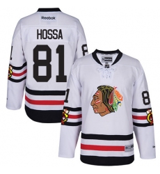 Youth Reebok Chicago Blackhawks #81 Marian Hossa Authentic White 2017 Winter Classic NHL Jersey