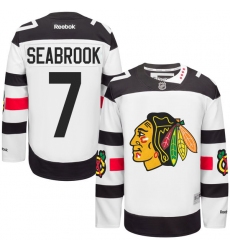 Youth Reebok Chicago Blackhawks #7 Brent Seabrook Premier White 2016 Stadium Series NHL Jersey