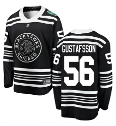 Youth Chicago Blackhawks #56 Erik Gustafsson Black 2019 Winter Classic Fanatics Branded Breakaway NHL Jersey