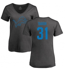 NFL Women's Nike Detroit Lions #31 Teez Tabor Ash One Color T-Shirt