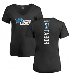NFL Women's Nike Detroit Lions #31 Teez Tabor Black Backer T-Shirt