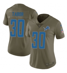 Women's Nike Detroit Lions #30 Teez Tabor Limited Olive 2017 Salute to Service NFL Jersey