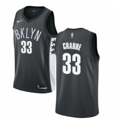 Men's Nike Brooklyn Nets #33 Allen Crabbe Swingman Gray NBA Jersey Statement Edition