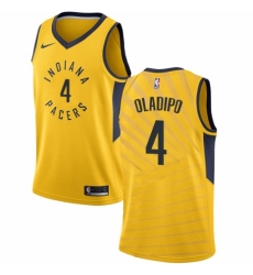 Men's Nike Indiana Pacers #4 Victor Oladipo Swingman Gold NBA Jersey Statement Edition