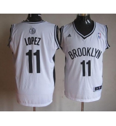 Nets #11 Brook Lopez White Home Stitched NBA Jersey