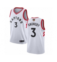 Women's Toronto Raptors #3 OG Anunoby Swingman White 2019 Basketball Finals Bound Jersey - Association Edition