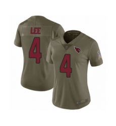 Women's Arizona Cardinals #4 Andy Lee Limited Olive 2017 Salute to Service Football Jersey