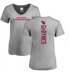 NFL Women's Nike Arizona Cardinals #57 Josh Bynes Ash Backer V-Neck T-Shirt