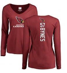 NFL Women's Nike Arizona Cardinals #57 Josh Bynes Maroon Backer Long Sleeve T-Shirt