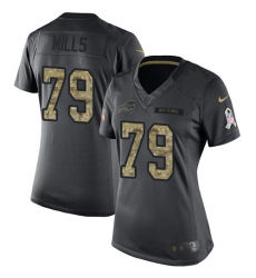 Women's Nike Buffalo Bills #79 Jordan Mills Limited Black 2016 Salute to Service NFL Jersey