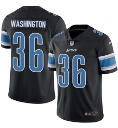 Men's Nike Detroit Lions #36 Dwayne Washington Elite Black Rush Vapor Untouchable NFL Jersey