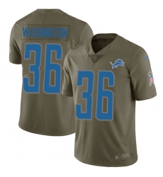 Men's Nike Detroit Lions #36 Dwayne Washington Limited Olive 2017 Salute to Service NFL Jersey