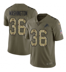 Men's Nike Detroit Lions #36 Dwayne Washington Limited Olive/Camo Salute to Service NFL Jersey
