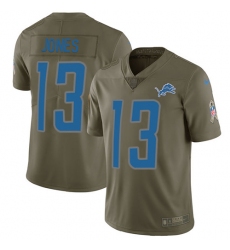 Men's Nike Detroit Lions #13 T.J. Jones Limited Olive 2017 Salute to Service NFL Jersey