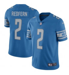 Men's Nike Detroit Lions #2 Kasey Redfern Blue Team Color Vapor Untouchable Limited Player NFL Jersey