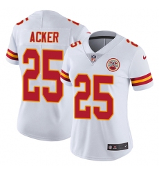 Women's Nike Kansas City Chiefs #25 Kenneth Acker White Vapor Untouchable Limited Player NFL Jersey