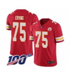 Men's Kansas City Chiefs #75 Cameron Erving Red Team Color Vapor Untouchable Limited Player 100th Season Football Jersey