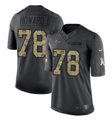 Youth Nike Baltimore Ravens #78 Austin Howard Limited Black 2016 Salute to Service NFL Jersey