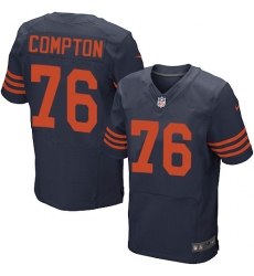 Men's Nike Chicago Bears #76 Tom Compton Elite Navy Blue Alternate NFL Jersey