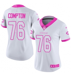Women's Nike Chicago Bears #76 Tom Compton Limited White/Pink Rush Fashion NFL Jersey