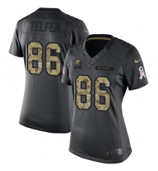 Women's Nike Cleveland Browns #86 Randall Telfer Limited Black 2016 Salute to Service NFL Jersey