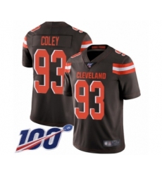 Men's Cleveland Browns #93 Trevon Coley Brown Team Color Vapor Untouchable Limited Player 100th Season Football Jersey