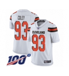 Men's Cleveland Browns #93 Trevon Coley White Vapor Untouchable Limited Player 100th Season Football Jersey