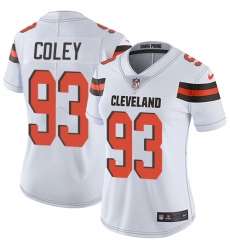 Women's Nike Cleveland Browns #93 Trevon Coley White Vapor Untouchable Limited Player NFL Jersey