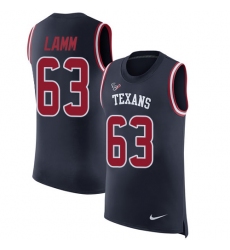 Men's Nike Houston Texans #63 Kendall Lamm Navy Blue Rush Player Name & Number Tank Top NFL Jersey