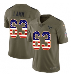 Youth Nike Houston Texans #63 Kendall Lamm Limited Olive/USA Flag 2017 Salute to Service NFL Jersey