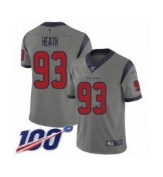 Men's Houston Texans #93 Joel Heath Limited Gray Inverted Legend 100th Season Football Jersey