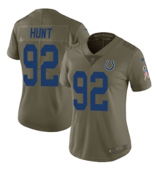 Women's Nike Indianapolis Colts #92 Margus Hunt Limited Olive 2017 Salute to Service NFL Jersey