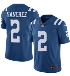 Men's Nike Indianapolis Colts #2 Rigoberto Sanchez Elite Royal Blue Rush Vapor Untouchable NFL Jersey
