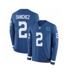 Youth Nike Indianapolis Colts #2 Rigoberto Sanchez Limited Blue Therma Long Sleeve NFL Jersey