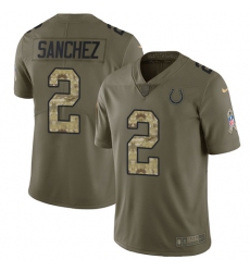 Youth Nike Indianapolis Colts #2 Rigoberto Sanchez Limited Olive/Camo 2017 Salute to Service NFL Jersey