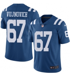 Men's Nike Indianapolis Colts #67 Jeremy Vujnovich Limited Royal Blue Rush Vapor Untouchable NFL Jersey