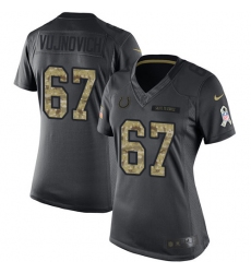 Women's Nike Indianapolis Colts #67 Jeremy Vujnovich Limited Black 2016 Salute to Service NFL Jersey