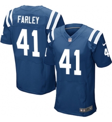 Men's Nike Indianapolis Colts #41 Matthias Farley Elite Royal Blue Team Color NFL Jersey