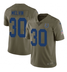 Men's Nike Indianapolis Colts #30 Rashaan Melvin Limited Olive 2017 Salute to Service NFL Jersey