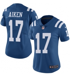 Women's Nike Indianapolis Colts #17 Kamar Aiken Limited Royal Blue Rush Vapor Untouchable NFL Jersey
