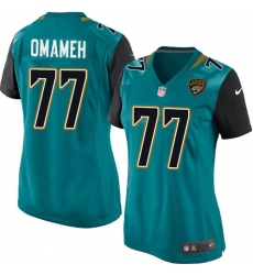 Women's Nike Jacksonville Jaguars #77 Patrick Omameh Game Teal Green Team Color NFL Jersey