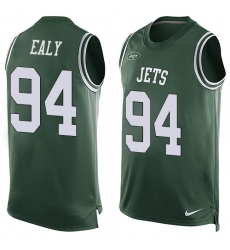 Men's Nike New York Jets #94 Kony Ealy Limited Green Player Name & Number Tank Top NFL Jersey