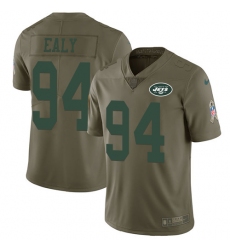 Youth Nike New York Jets #94 Kony Ealy Limited Olive 2017 Salute to Service NFL Jersey