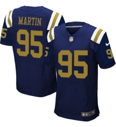 Men's Nike New York Jets #95 Josh Martin Elite Navy Blue Alternate NFL Jersey