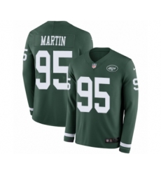 Youth Nike New York Jets #95 Josh Martin Limited Green Therma Long Sleeve NFL Jersey